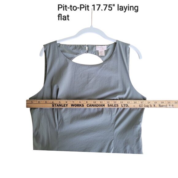 Camila Coelho Sage Green Midi Dress Bubble Hem Basque Waist Open Back Modern M - Picture 10 of 14